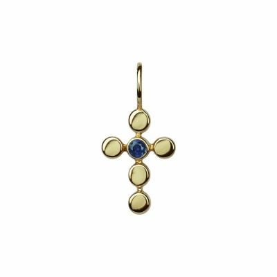 Pendentif Isabelle Langlois en or rose et saphir bleu